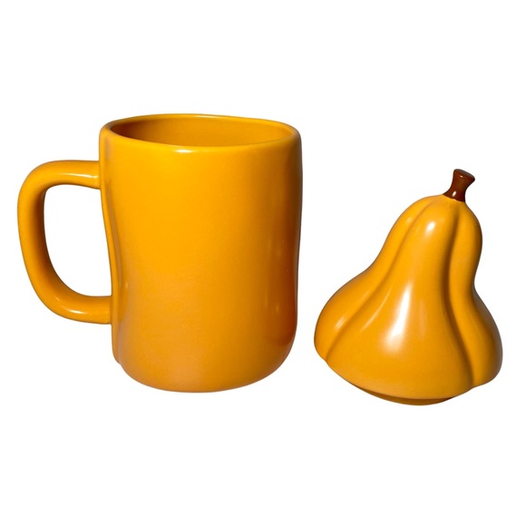 🍁 Rae Dunn Figural Mug “OH MY GOURD” Orange w/ Lid - Picture 3 of 7